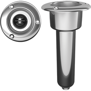 BOATZON | Mate Series Stainless Steel 0° Rod & Cup Holder - Drain - Round Top