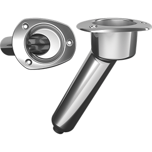 BOATZON | Mate Series Stainless Steel 30° Rod & Cup Holder - Drain - Oval Top