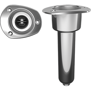 BOATZON | Mate Series Stainless Steel 0° Rod & Cup Holder - Drain - Oval Top