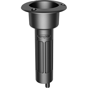BOATZON | Mate Series Plastic 0° Rod & Cup Holder - Drain - Round Top - Black