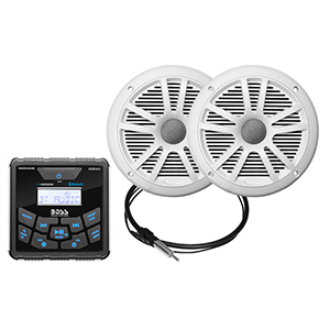 BOATZON | Boss Audio MCKGB450W.6 Marine Stereo & 6.5' Speaker Kit - White