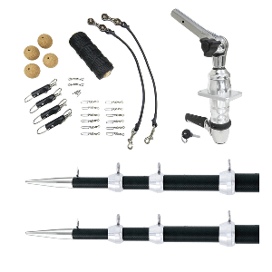 BOATZON | Tigress XD Top Mount System - 18' Carbon Fiber Black/Silver Ultimate Rigging Kit