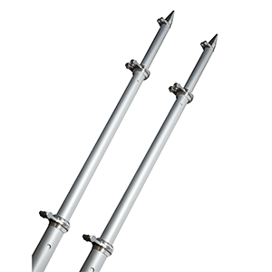 BOATZON | TACO 18' Deluxe Outrigger Poles w/Rollers - Silver/Silver