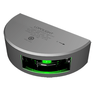BOATZON | Lopolight Series 101-001 Starboard Side Light - 1NM - Vertical Mount - Green - Silver Housing