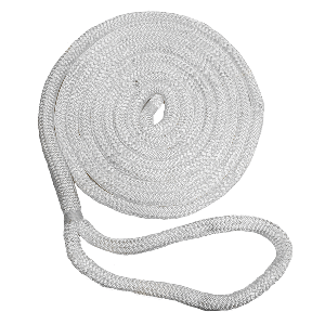 BOATZON | New England Ropes 3/4' x 25' Nylon Double Braid Dock Line - White