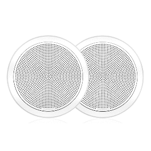 BOATZON | Fusion FM-F65RW FM Series 6.5' Flush Mount Round Marine Speakers - White Grill - 120W