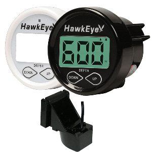 BOATZON | HawkEye DepthTrax 2BX In-Dash Digital Depth & Temp Gauge - Transom Mount - 600'