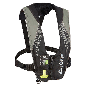 BOATZON | Onyx A/M-24 Series All Clear Automatic/Manual Inflatable Life Jacket - Grey - Adult