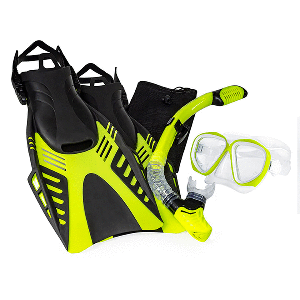 BOATZON | Aqua Leisure Dyna Adult 5-Piece Dive Set - Adult Size M/L Men's 4.5-8.5/Ladies 5.5-9.5