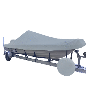 BOATZON | Carver Sun-DURA® Narrow Series Styled-to-Fit Boat Cover f/23.5' V-Hull Center Console Shallow Draft Boats - Grey