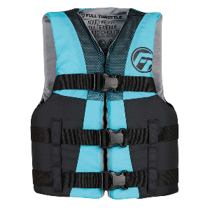 BOATZON | Full Throttle Teen Nylon Life Jacket - Aqua/Black