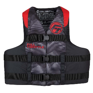 BOATZON | Full Throttle Adult Nylon Life Jacket - L/XL - Red/Black