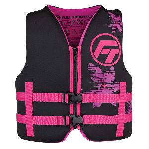 BOATZON | Full Throttle Youth Rapid-Dry Life Jacket - Pink/Black
