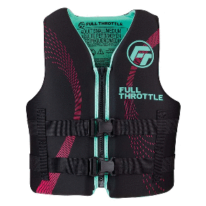 BOATZON | Full Throttle Adult Rapid-Dry Life Jacket - L/XL - Aqua/Black