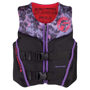 BOATZON | Full Throttle Youth Rapid-Dry Flex-Back Life Jacket - Pink/Black