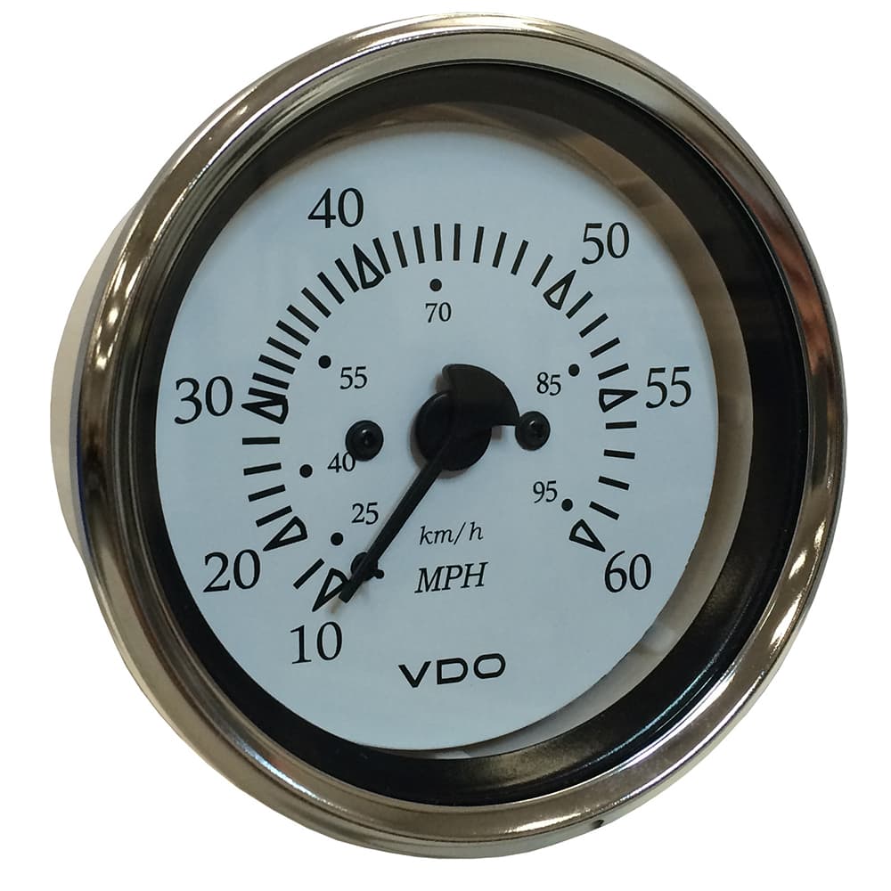 VDO Cockpit Marine 85MM (3-3/8') Pitot Speedometer - 0 to 60 MPH ...