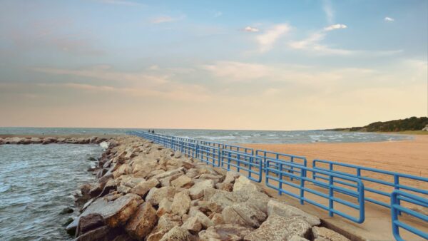 Picture of a dock on Lake Michigan