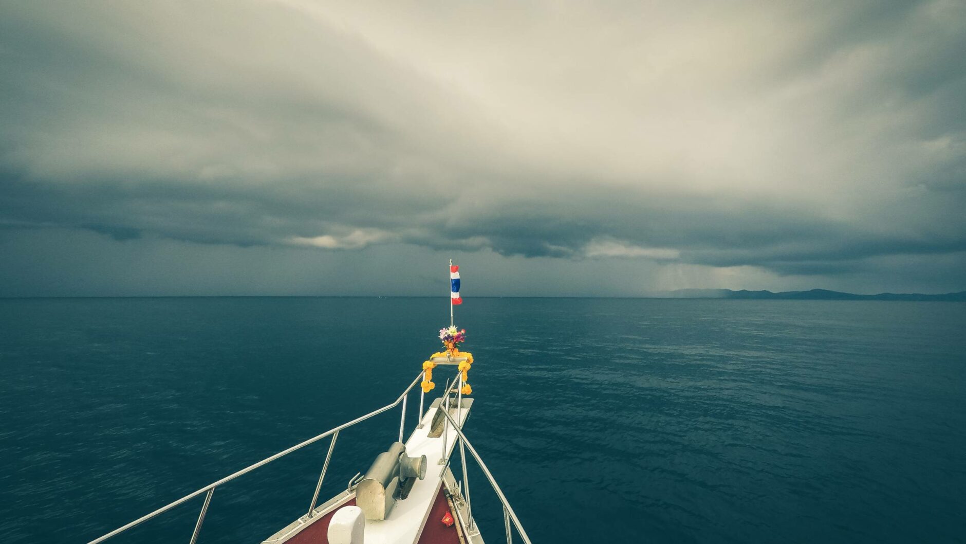 Boat in an impending storm